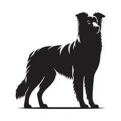 Detailed dog silhouette for modern creative and media uses - Dog black vector

