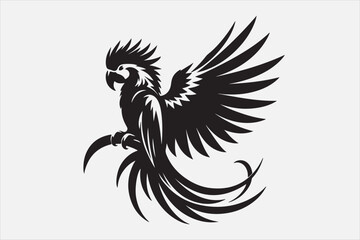 A beautiful cuie Parrot silhouette design.