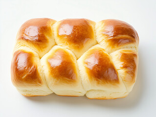 Brioche, top view, studio lighting, high-resolution photography, white background 
