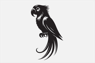 A beautiful cuie Parrot silhouette design.