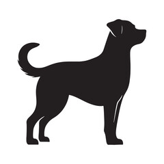 Captivating dog silhouette for various media applications - Dog black vector
