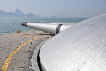 War cannons of the concrete fortification, consisting of a 308 mm battery dome. This tower is part...