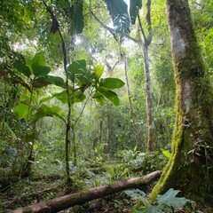 Naklejka premium Lush Tropical Rainforests of the Amazon, Teeming with Biodiversity