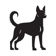 Unique dog silhouette for modern media and design - Dog illustration - minimallest dog vector
