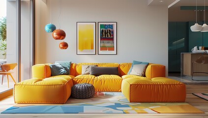 Minimalist Style Modern Living Room Interior with Comfortable Furniture, a Serene Space for Relaxation