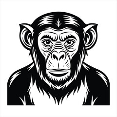 Chimpanzee silhouette vector