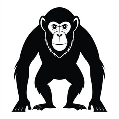 Chimpanzee silhouette vector