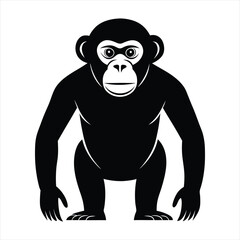 Chimpanzee silhouette vector