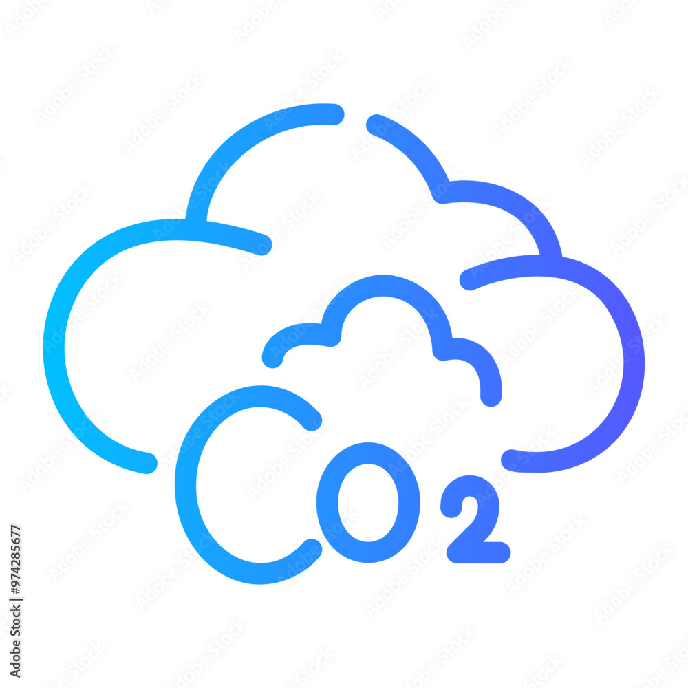 Wall mural co2 Line Gradient Icon