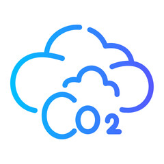 co2 Line Gradient Icon