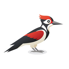 Woodpecker bird isolated flat vector illustration on white background