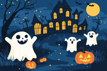 halloween background with castle