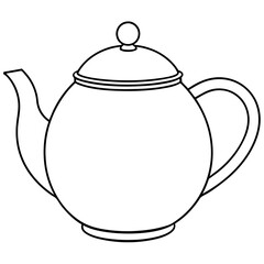 Obraz premium teapot outline coloring book page line art drawing