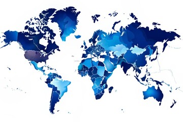 Fototapeta premium Vibrant illustration of a global map highlighting regions with high longevity and wellness, showcasing pockets of
