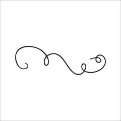 Black Hand Drawn Decorative Divider. Swirl. 4. Design Clip Art.