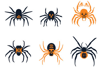 Set of Halloween spiders