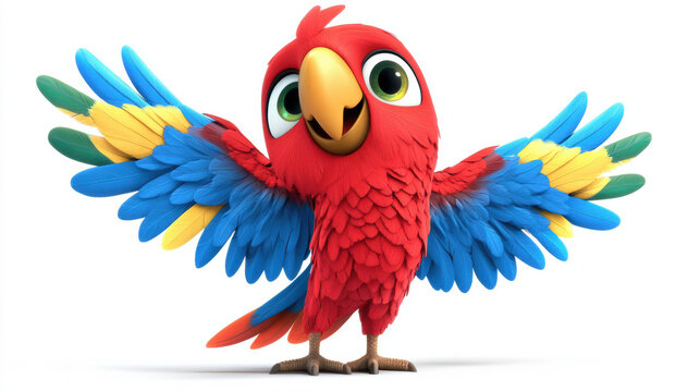 Happy Parrot Wings Spread.