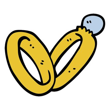 hand drawn doodle style cartoon wedding rings