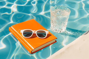 Creative summer scene with orange book