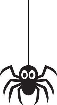 recommend clip art: Halloween Spider Hanging From Their Web vector clean simple black