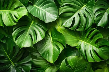 Tropical Green Leaves Background