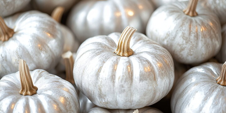 Recently harvested greish silver pumpkins in a random pile