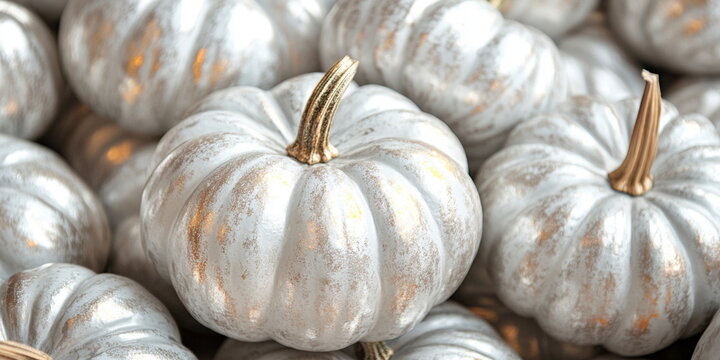 Recently harvested greish silver pumpkins in a random pile