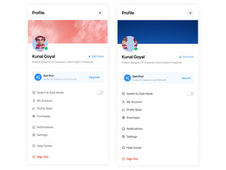 Profile Settings Web App UI Design