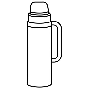 recommend clip art: thermos bottle outline coloring book page line art drawing