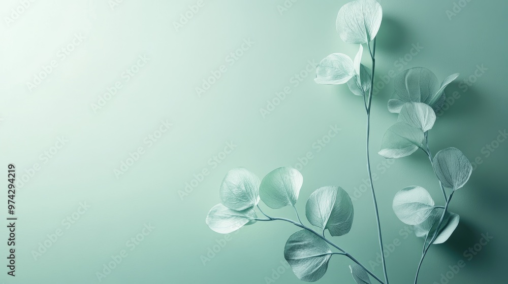 Poster light green background with delicate gradients and smooth textures, providing a clean and fresh look