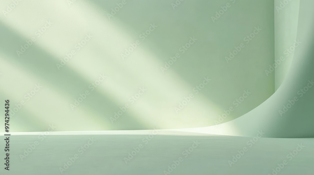Poster soft light green background with subtle textures and gentle shadows, providing a vibrant and calming