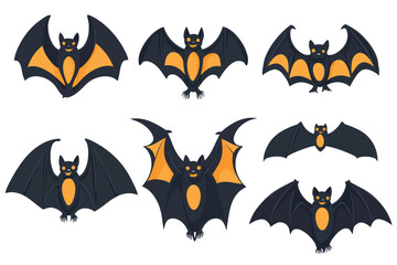 Set of Halloween bats