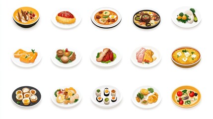 Collection of Delicious Dishes on Plates