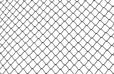 The texture of the metal mesh on a white background. Torn steel, metal mesh with holes