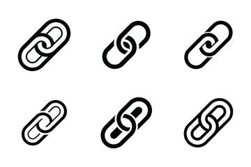 Vector style link icon bundle set with creative shape