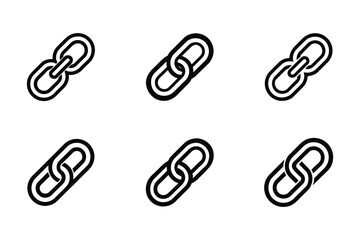Vector style link icon bundle set with creative shape