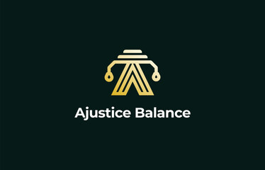 Obraz premium Logo Letter A and Justice Balance or scale. Law firm, Lawyer, judge. Editable file