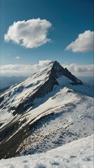 A Serene and Scenic Winter Mountain Top Landscape - Phone Wallpaper
