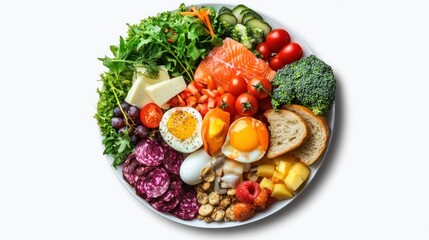 Colorful Plate of Food, A Balanced and Delicious Meal