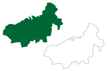 Charkhi Dadri district (Haryana State, Republic of India) map vector illustration, scribble sketch Charkhi Dadri map