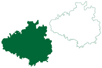 Fototapeta premium Chikkaballapura district (Karnataka State, Republic of India, Bangalore Division) map vector illustration, scribble sketch Chikkaballapura map