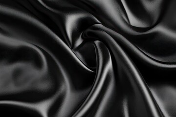 Obraz premium Black gray satin dark fabric texture luxurious shiny that is abstract silk cloth panorama background with patterns soft waves blur beautiful , ai
