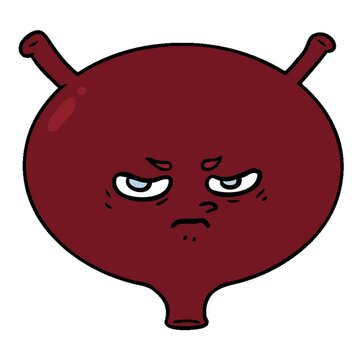 cartoon angry bladder