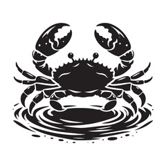 Minimalistic crab silhouette for modern media projects - Crab illustration - minimallest crab vector
