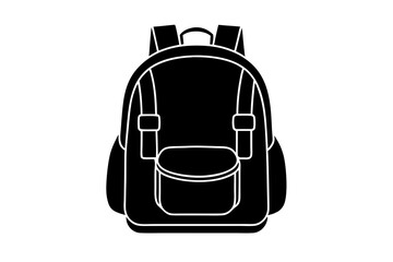 bag pack  silhouette vector illustration