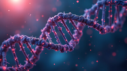 dna strand in the background of blue