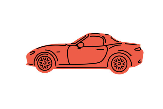 Hand drawn sportcar. Vector illustrations for apparel prints and other uses.