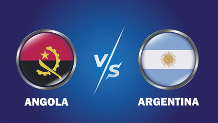 Angola vs Argentina FIFA futsal Worldcup with blue background