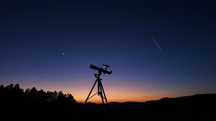 Astronomical telescope for observing stars, planets, Moon and other celestial objects.