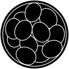 box illustration tray silhouette food logo farm icon egg outline balut balot cracked chicken healthy package cardboard product breakfast shape or vector graphic background